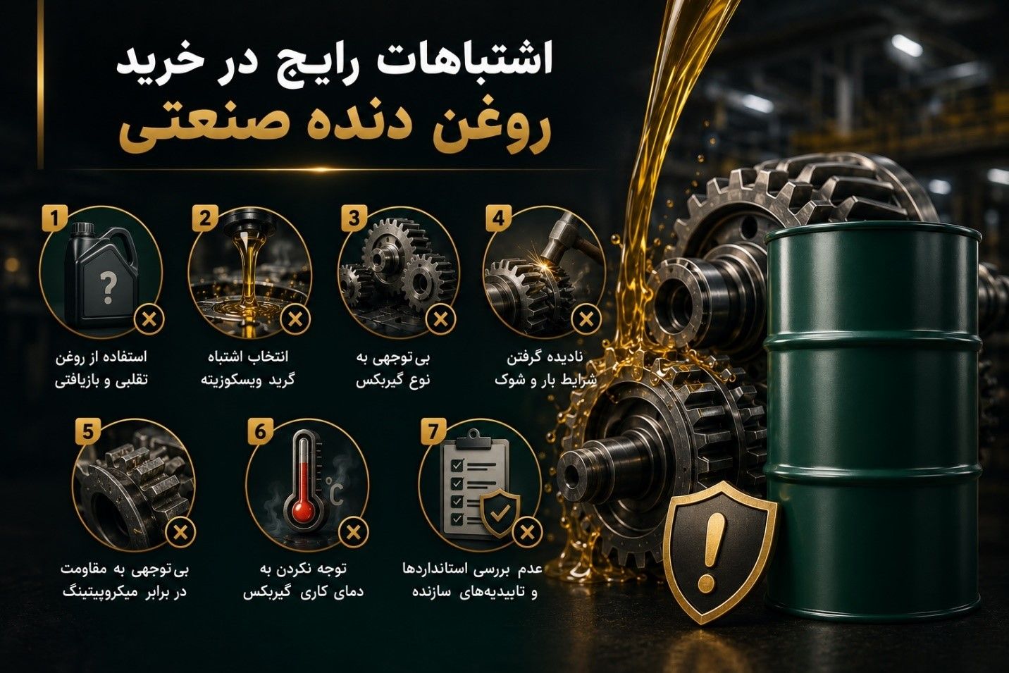 اشتباهات رایج در انتخاب و خرید روغن دنده صنعتی